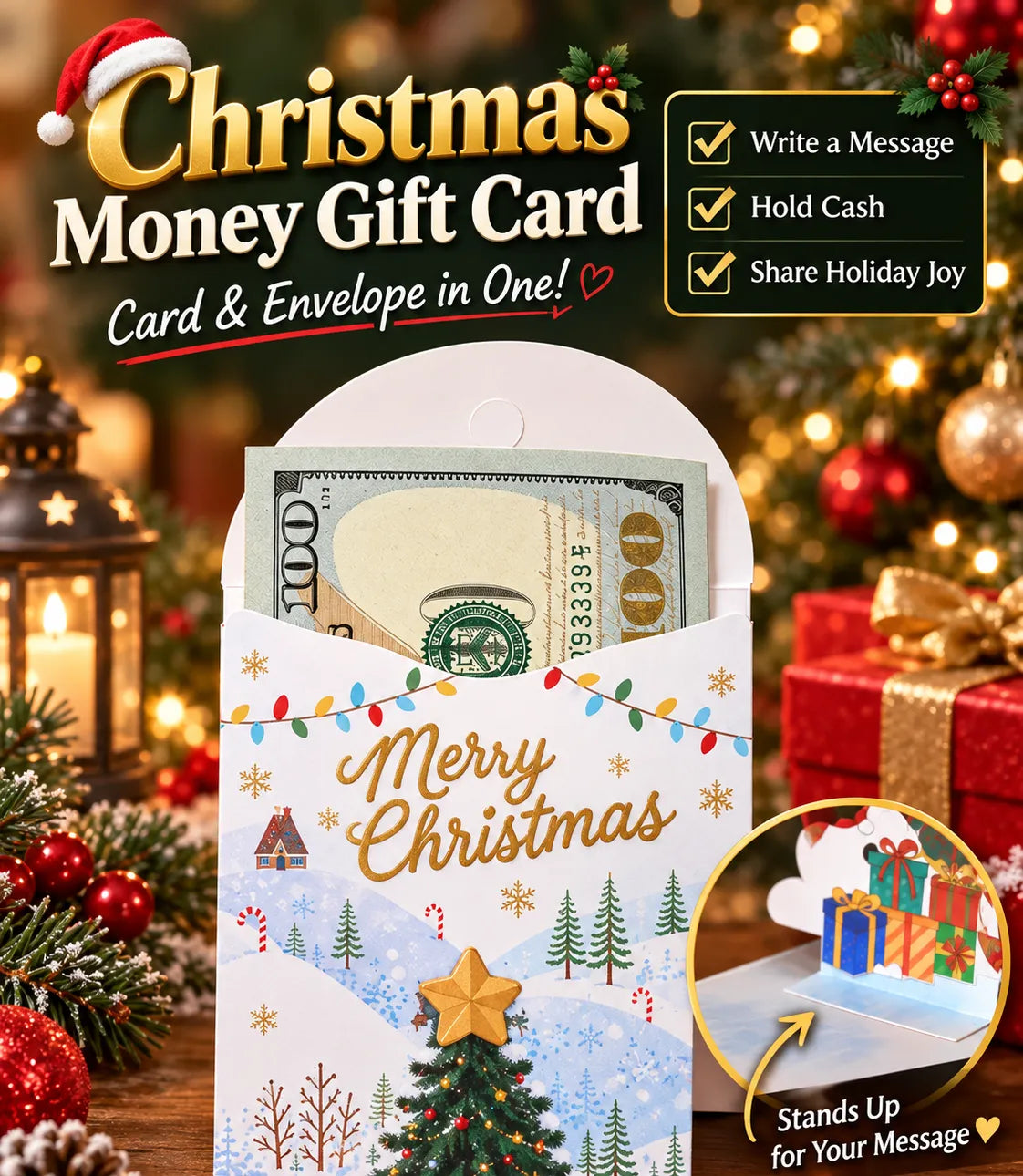 💌Handmade 3D Christmas Money Card