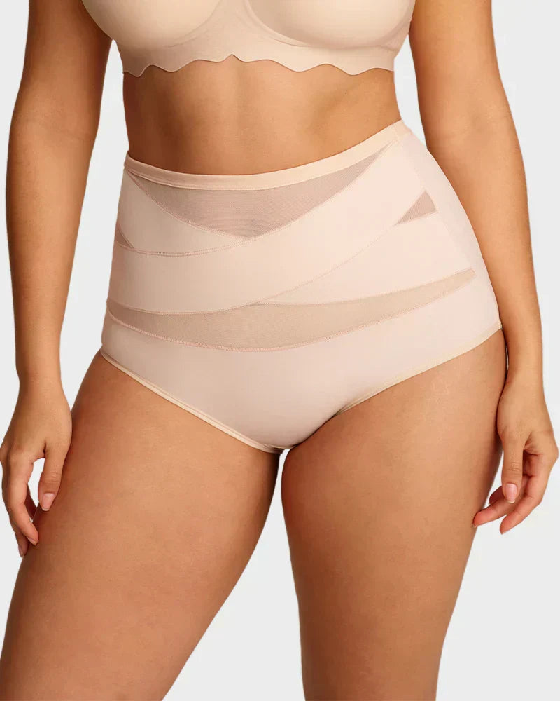 🔥Plus-Size High-Waist Cross Tummy Control Panties