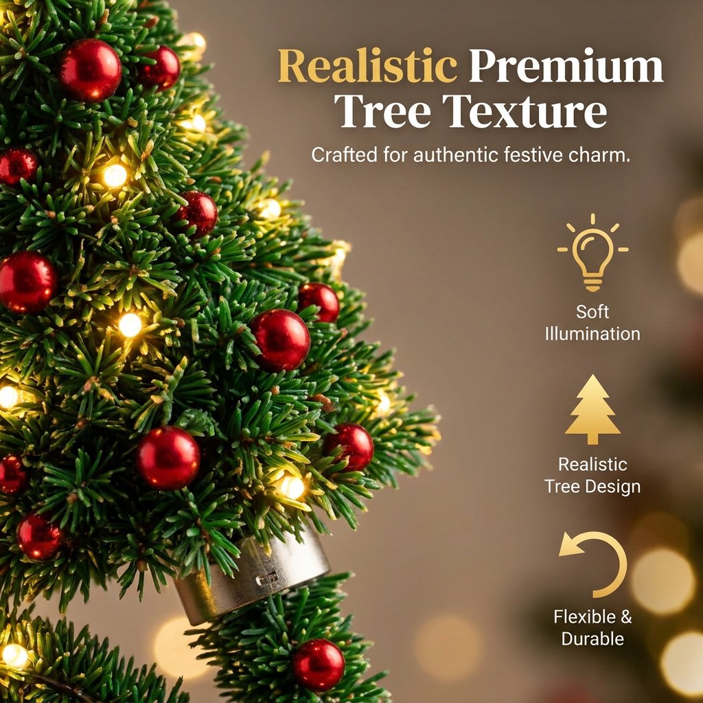 🎄 Flexible Christmas Tree LED Lamp – USB-Powered Cozy Holiday Decor