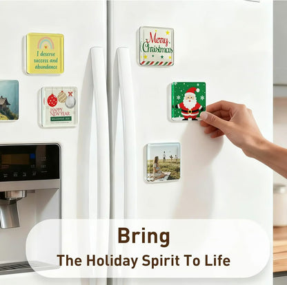 Acrylic DIY Square Fridge Magnets Set with Adhesive Backing