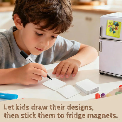 Acrylic DIY Square Fridge Magnets Set with Adhesive Backing