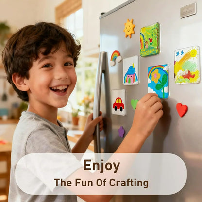 Acrylic DIY Square Fridge Magnets Set with Adhesive Backing