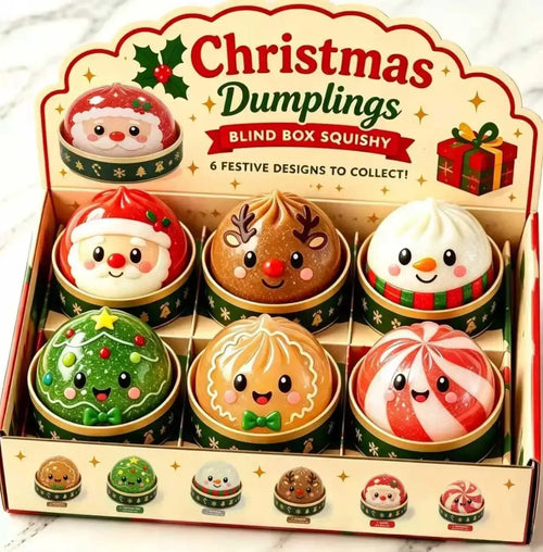 🎅Christmas Dumpling Squishy Fidget Toy Set – 6 Festive Designs