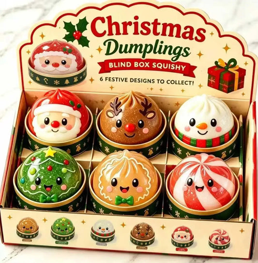 🎅Christmas Dumpling Squishy Fidget Toy Set – 6 Festive Designs
