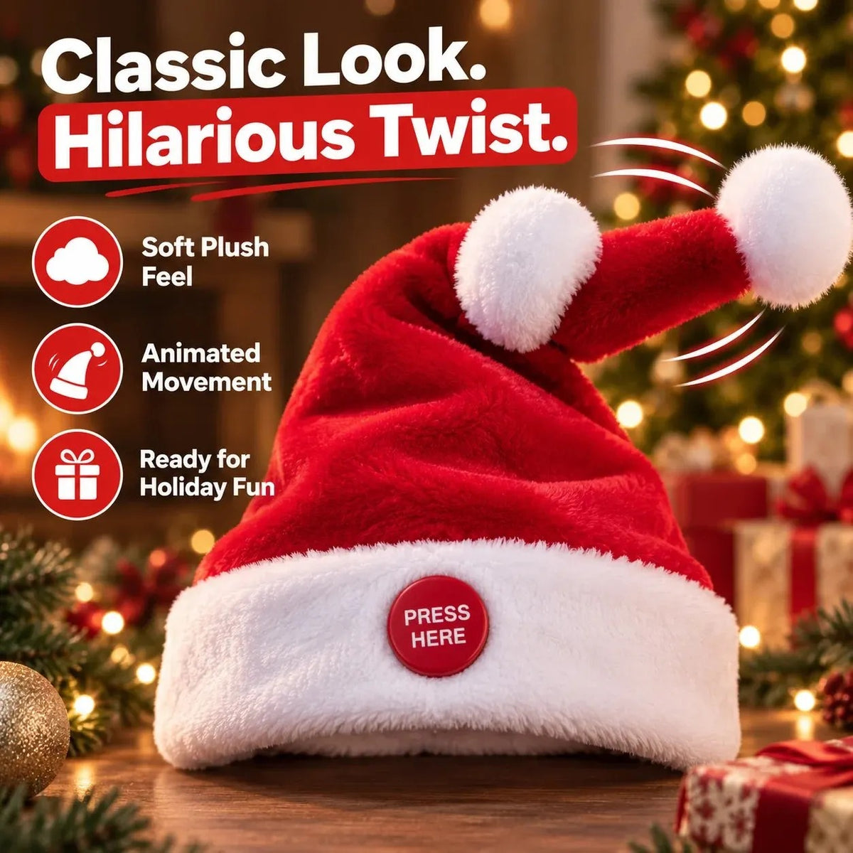 🤣 Singing & Dancing Santa Hat