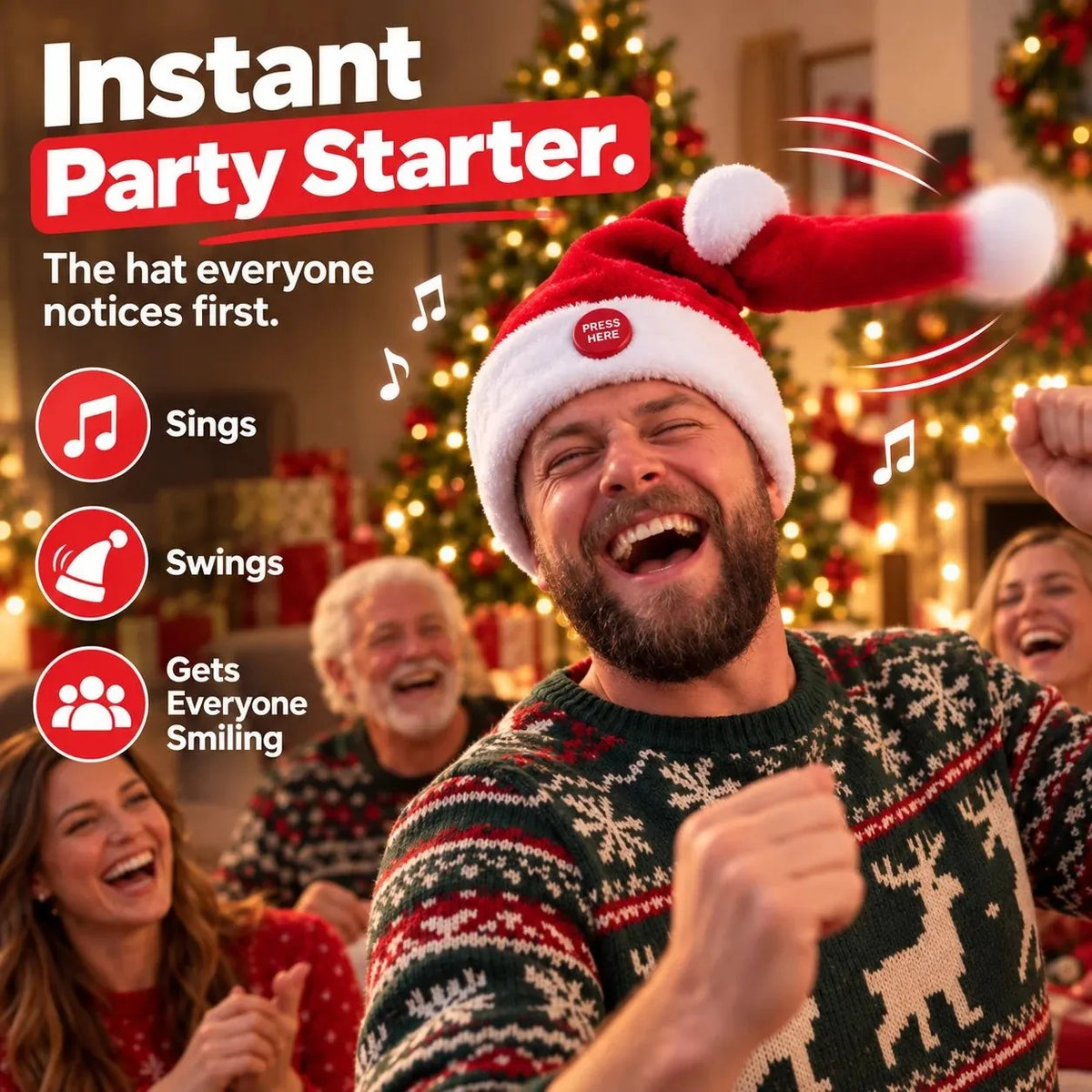 🤣 Singing & Dancing Santa Hat