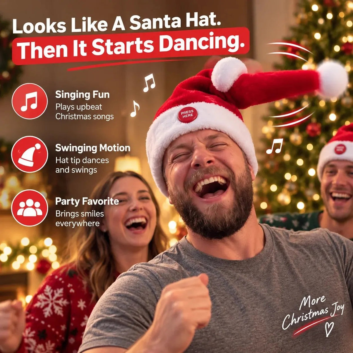 🤣 Singing & Dancing Santa Hat