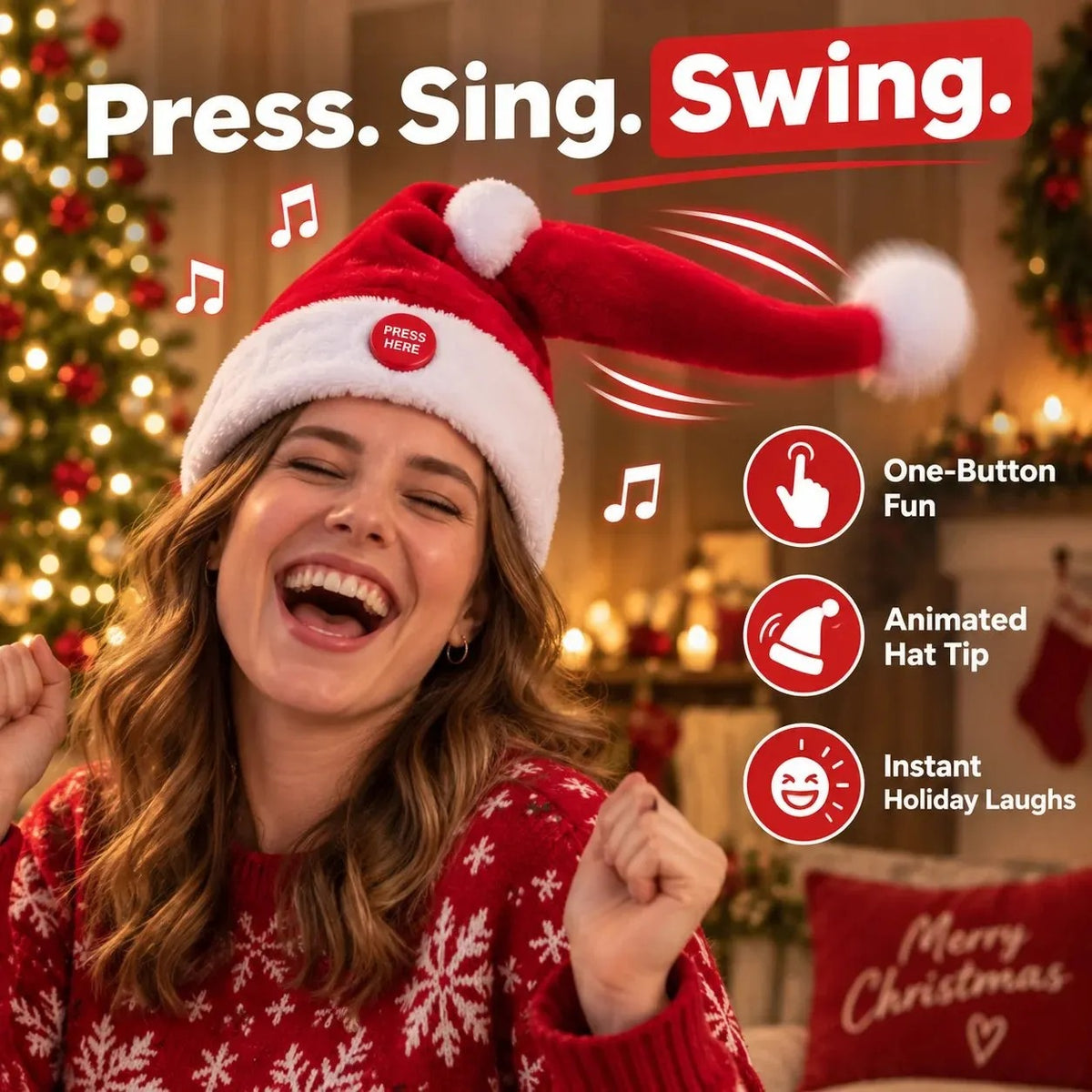 🤣 Singing & Dancing Santa Hat