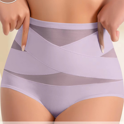 🔥Plus-Size High-Waist Cross Tummy Control Panties