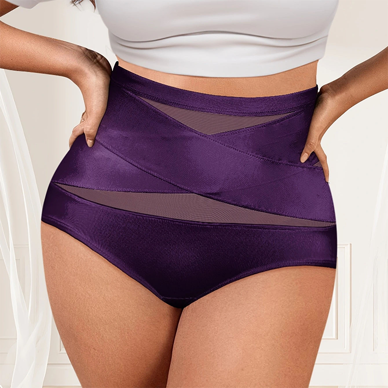 🔥Plus-Size High-Waist Cross Tummy Control Panties